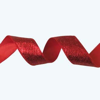 Glitter Satin Wired 2", 1.5" | Red